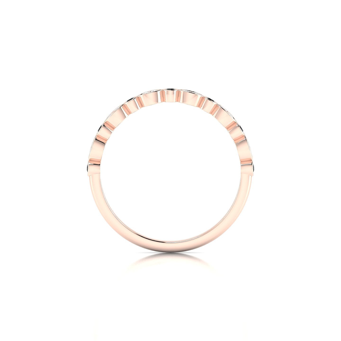 Serenity | 18k Rose Gold 1.5 mm Round Black Diamond Ring