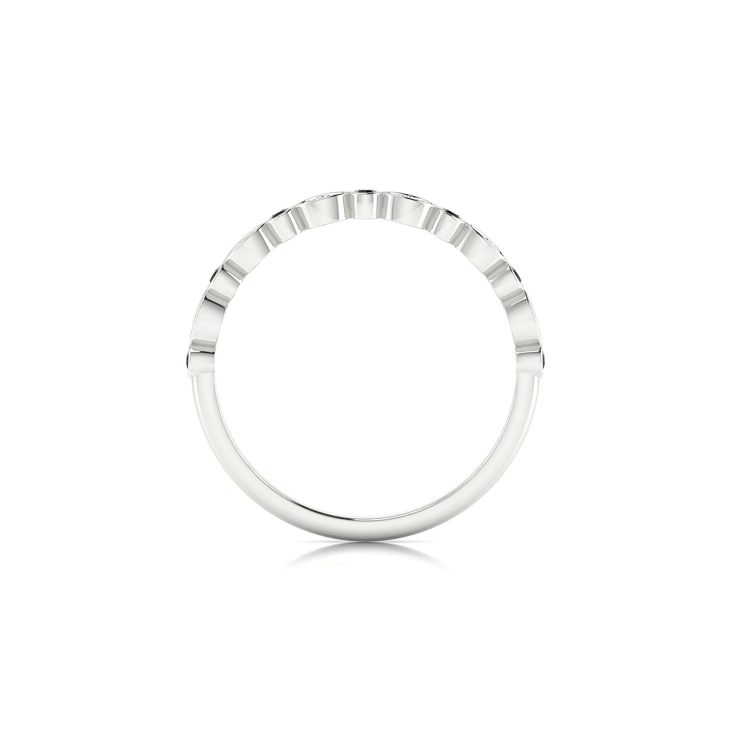 Serenity | 18k White Gold 1.5 mm Round Black Diamond Ring
