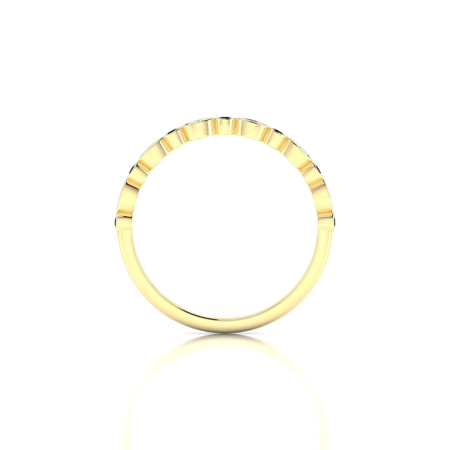 Serenity | 18k Yellow Gold 1.5 mm Round Black Diamond Ring