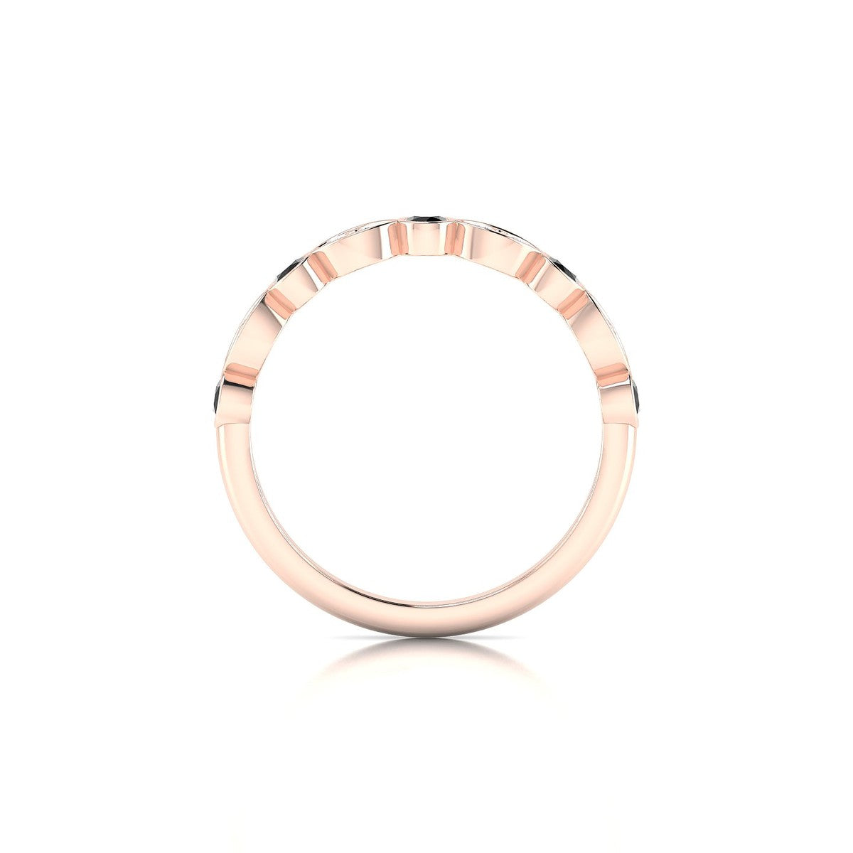 Serenity | 18k Rose Gold 2.5 mm Round Black Diamond Ring