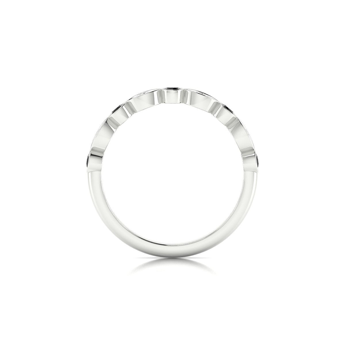 Serenity | 18k White Gold 2.5 mm Round Black Diamond Ring