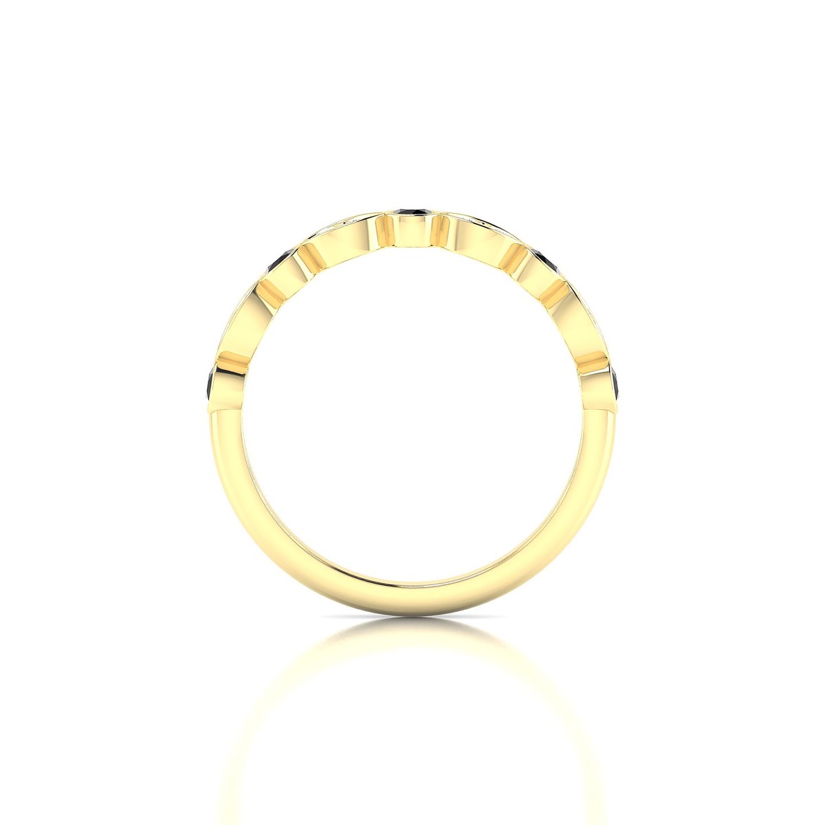 Serenity | 18k Yellow Gold 2.5 mm Round Black Diamond Ring