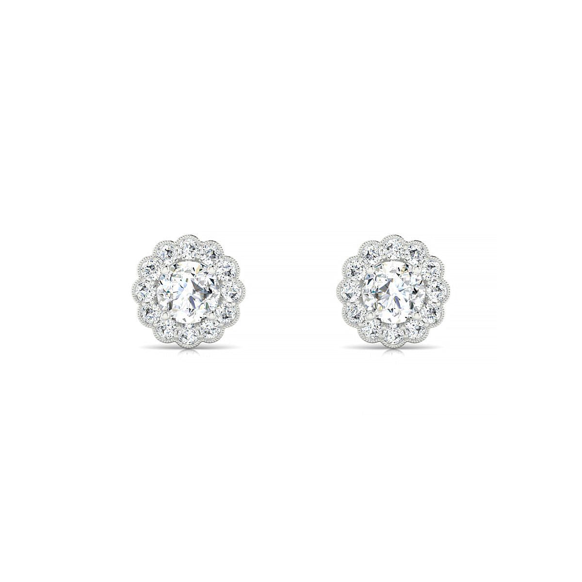 Solace | 18k White Gold 4.2 mm Round Diamond Earrings