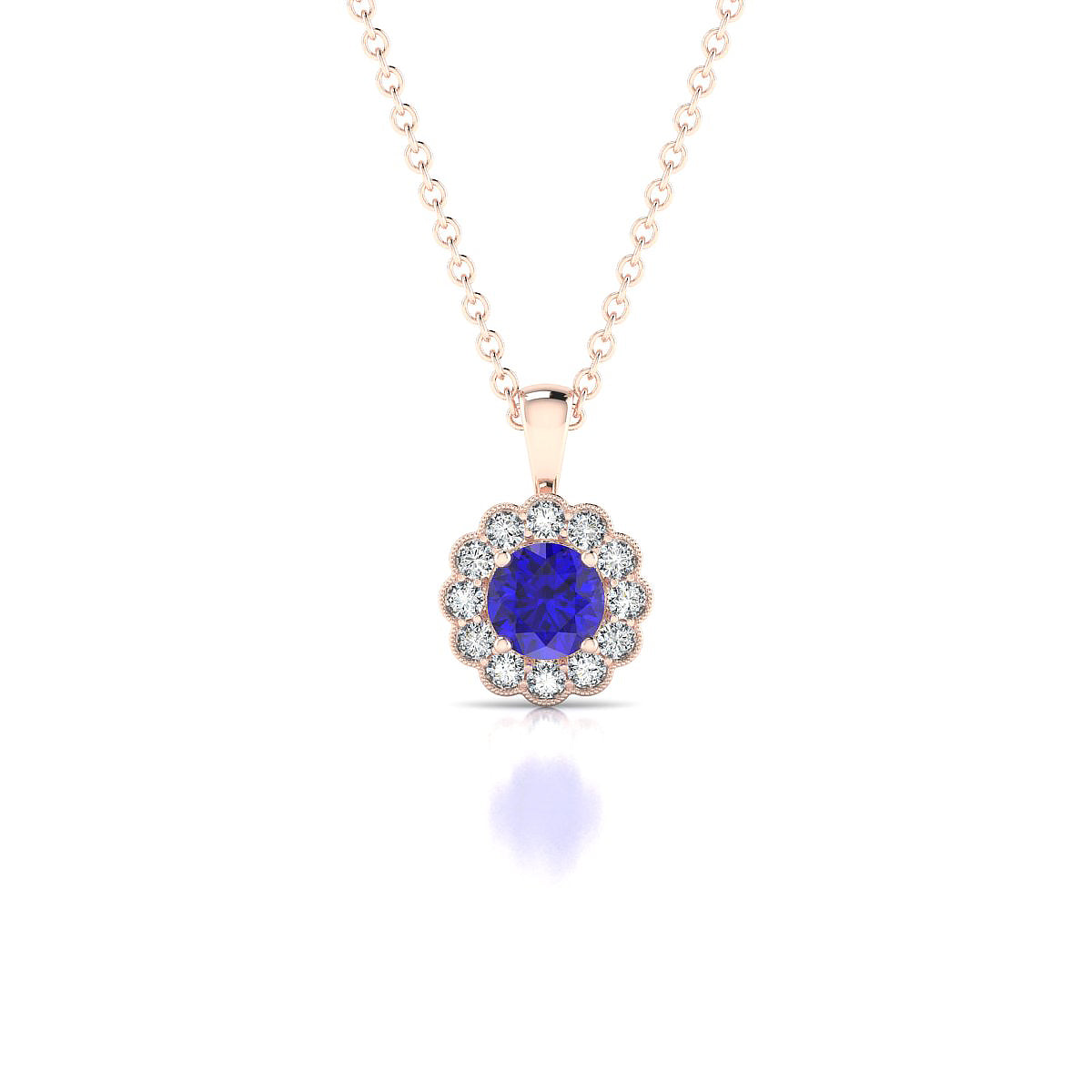 Solace | 18k Rose Gold 4.5 mm Round Tanzanite Pendant