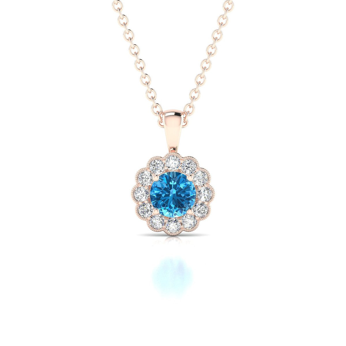 Solace | 18k Rose Gold 4.5 mm Round Topaz Pendant