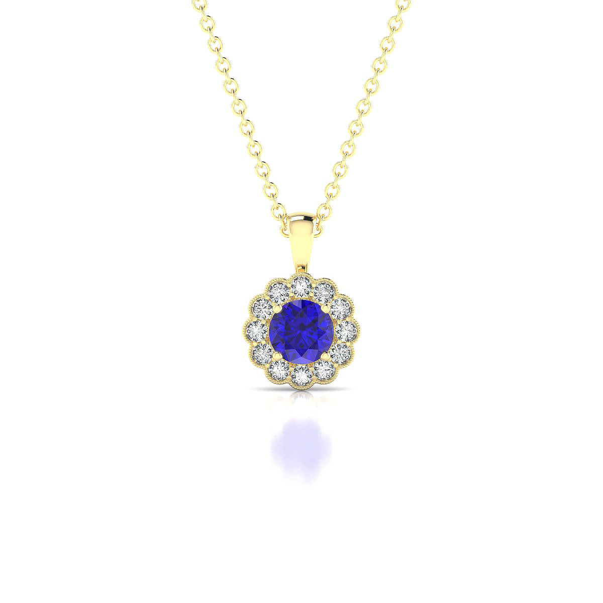 Solace | 18k Yellow Gold 4.5 mm Round Tanzanite Pendant