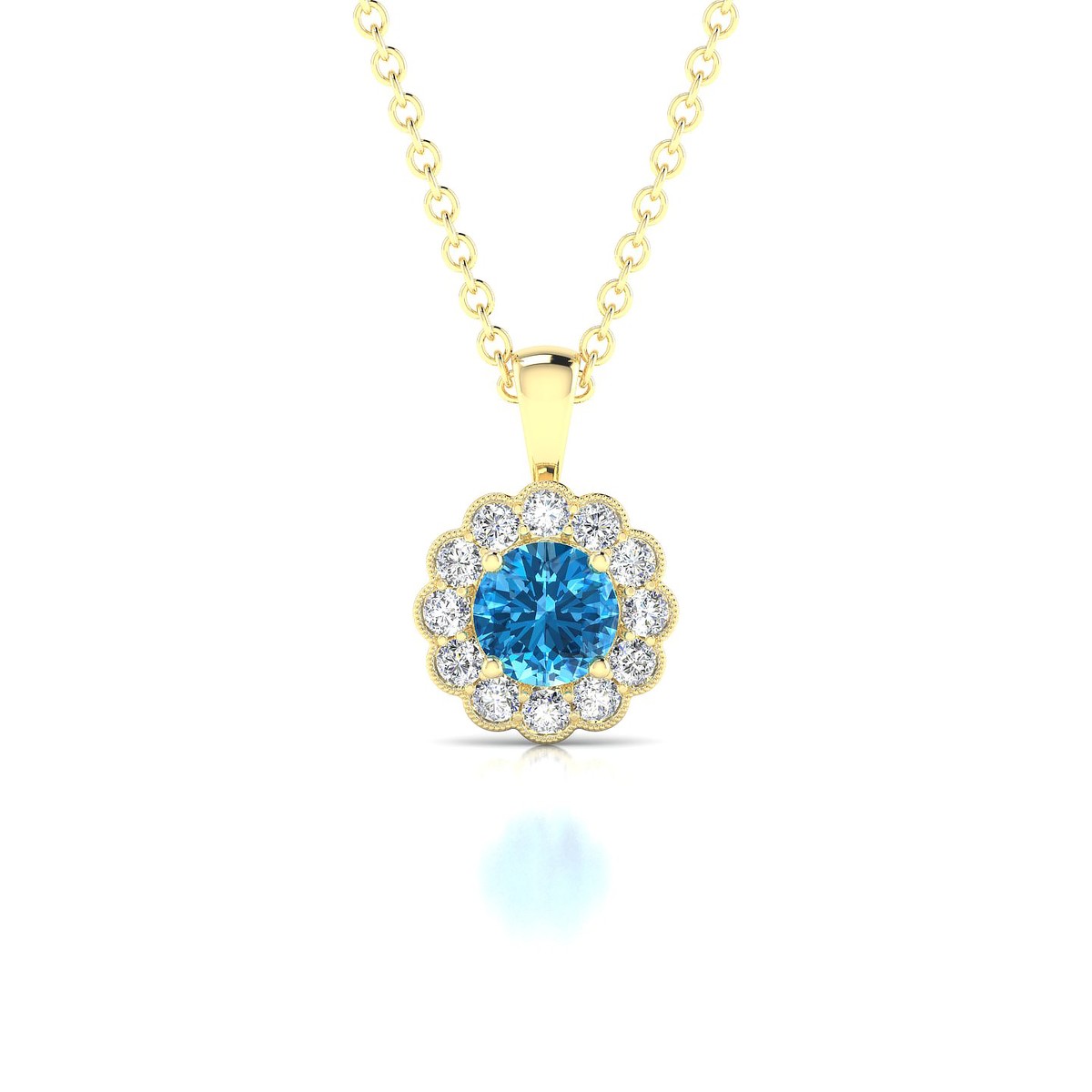 Solace | 18k Yellow Gold 4.5 mm Round Topaz Pendant