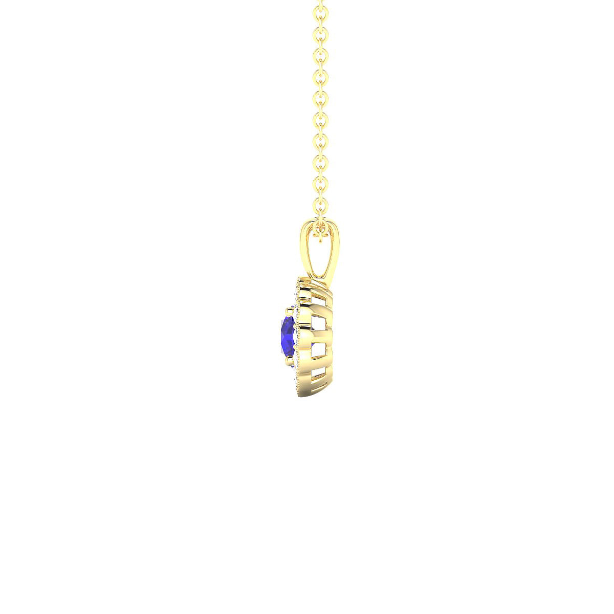 Solace | 18k Yellow Gold 4.5 mm Round Tanzanite Pendant