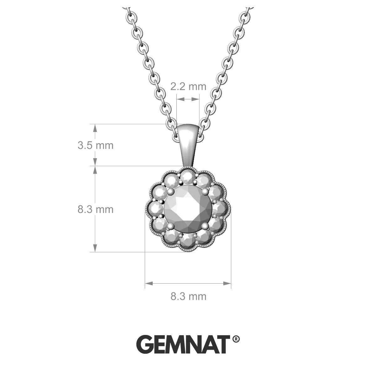 Solace | 18k White Gold 4.5 mm Round Pink Sapphire Pendant