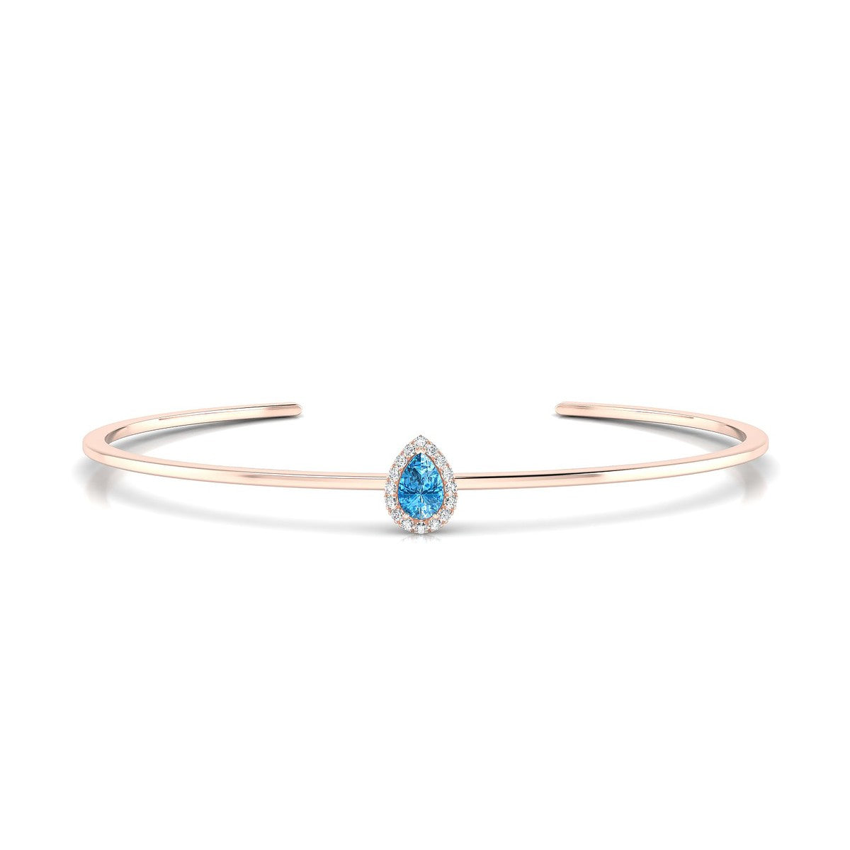 Solar | 18k Rose Gold 6 x 4 mm Pear Topaz Bangle