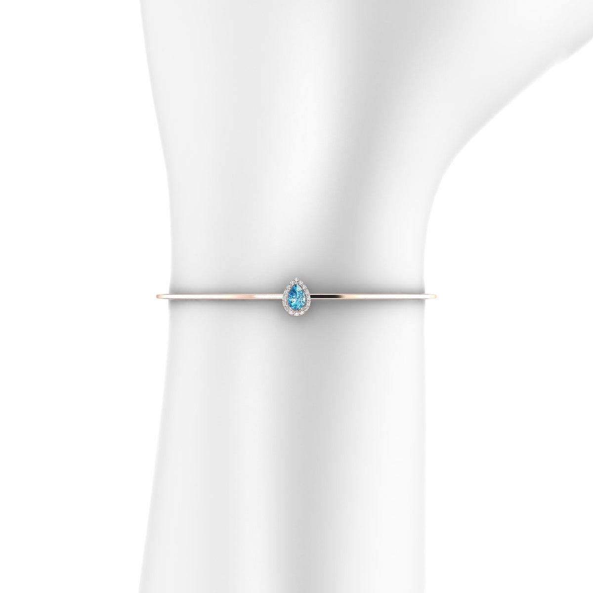 Solar | 18k Rose Gold 6 x 4 mm Pear Topaz Bangle