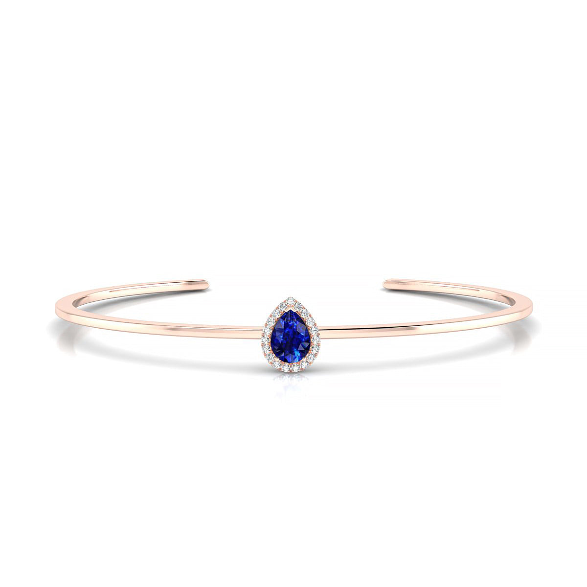 Solar | 18k Rose Gold 7 x 5 mm Pear Sapphire Bangle