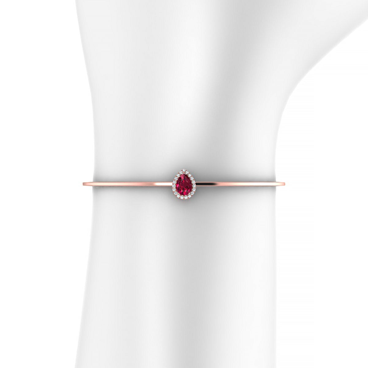 Solar | 18k Rose Gold 7 x 5 mm Pear Ruby Bangle