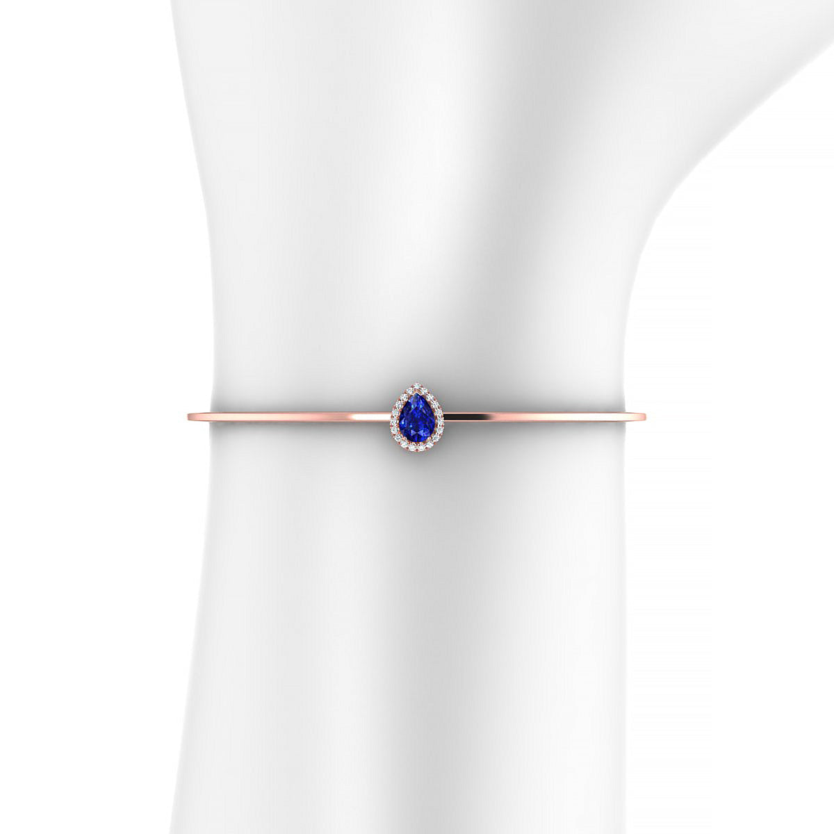 Solar | 18k Rose Gold 7 x 5 mm Pear Sapphire Bangle