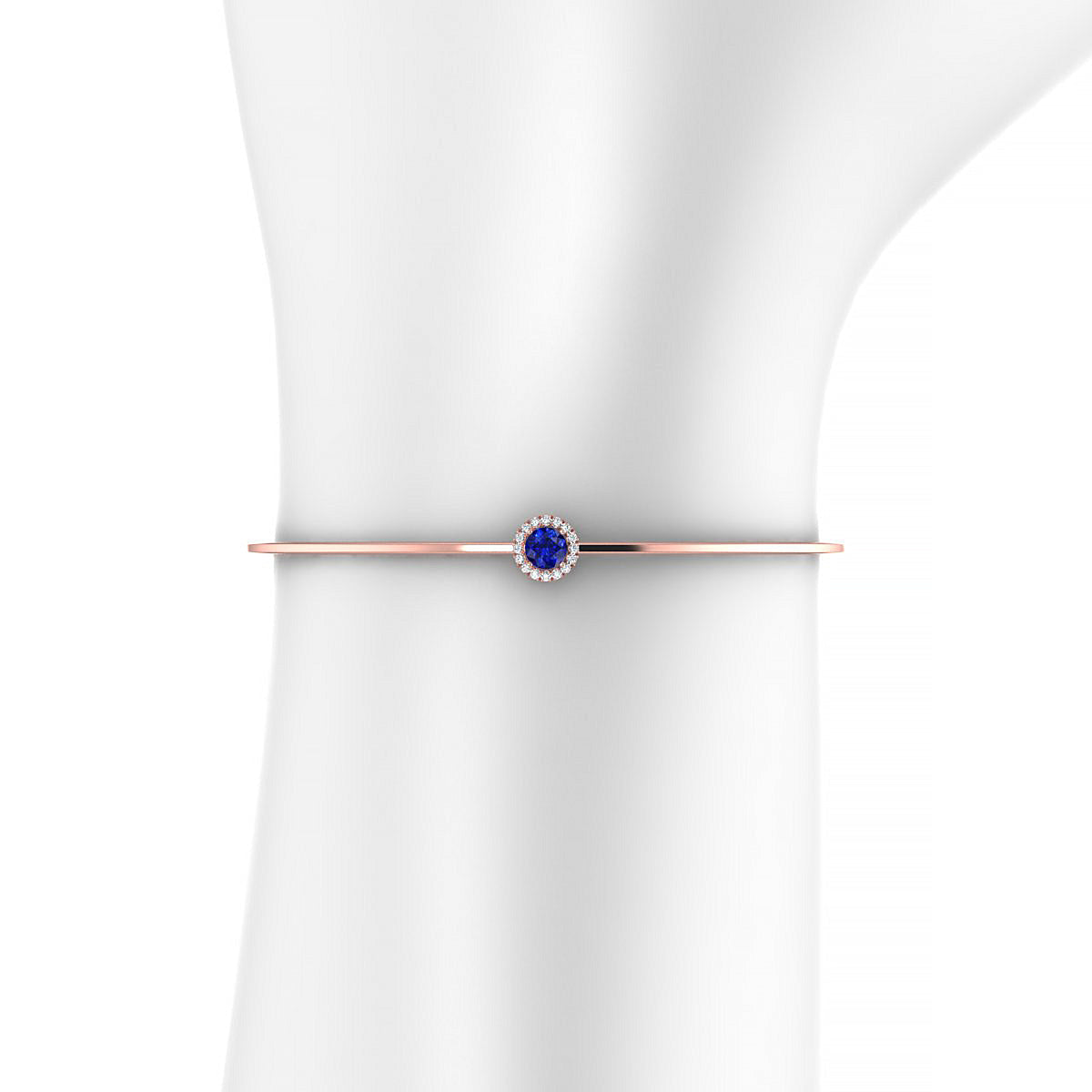 Solar | 18k Rose Gold 4.5 mm Round Sapphire Bangle