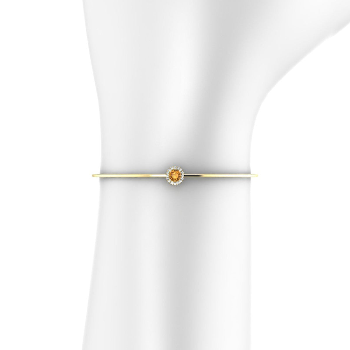 Solar | 18k Yellow Gold 4.5 mm Round Citrine Bangle