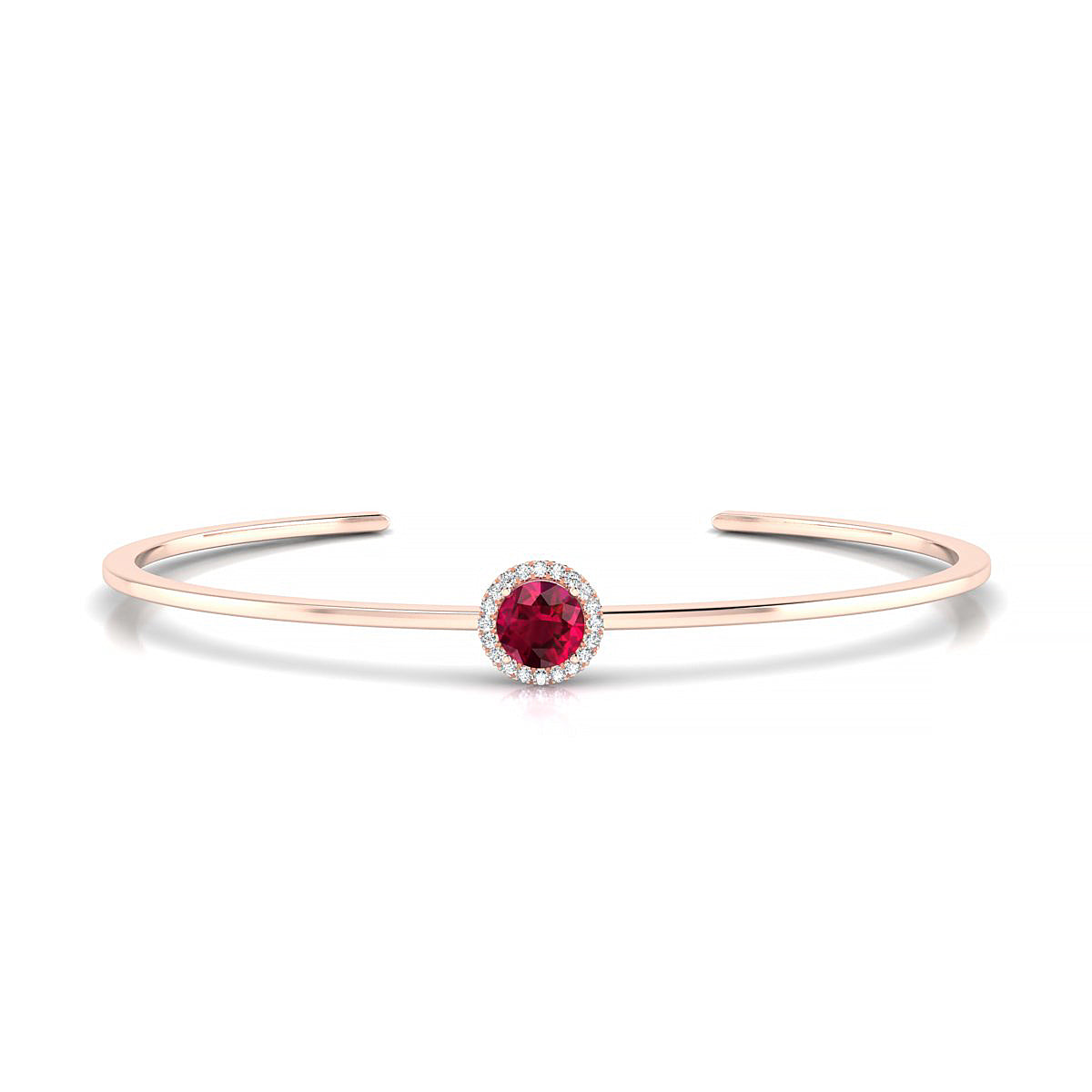 Solar | 18k Rose Gold 6 mm Round Ruby Bangle