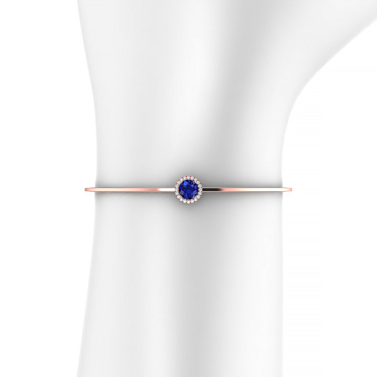 Solar | 18k Rose Gold 6 mm Round Sapphire Bangle