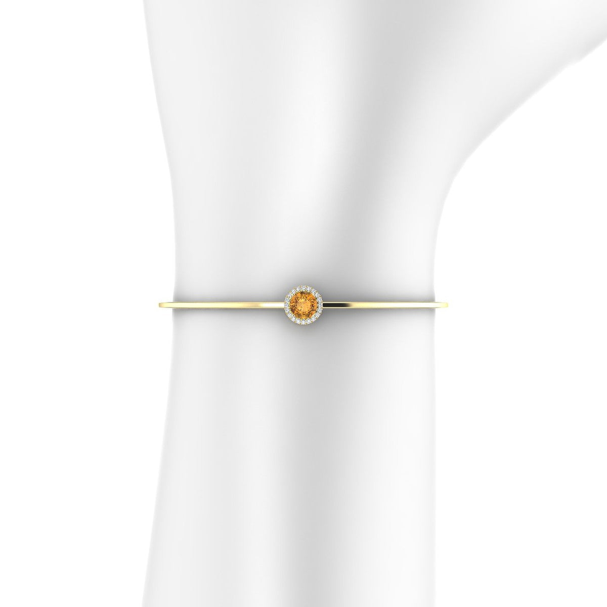 Solar | 18k Yellow Gold 6 mm Round Citrine Bangle