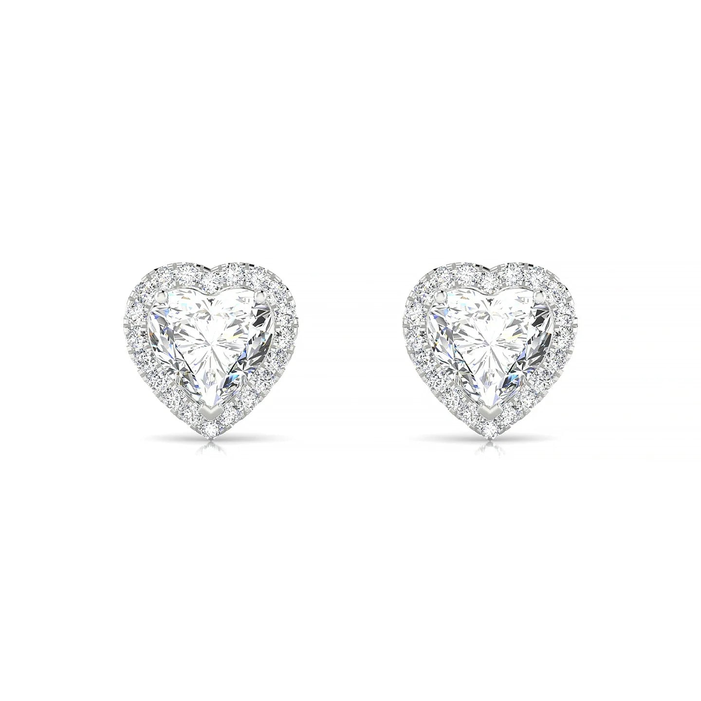 Solar | 18k White Gold 5.5 mm Heart Diamond Earrings