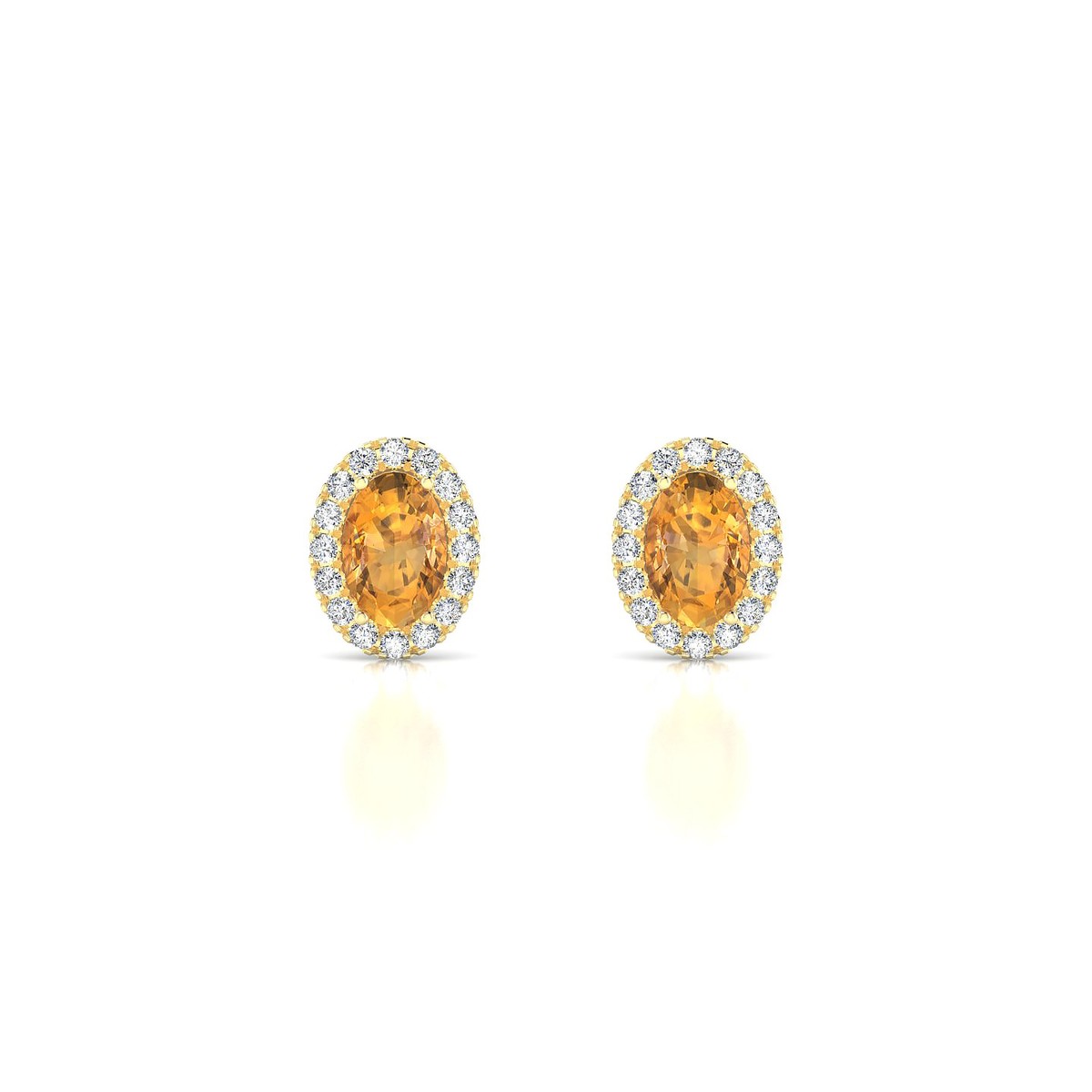 Solar | 18k Yellow Gold 6 x 4 mm Oval Citrine Earrings
