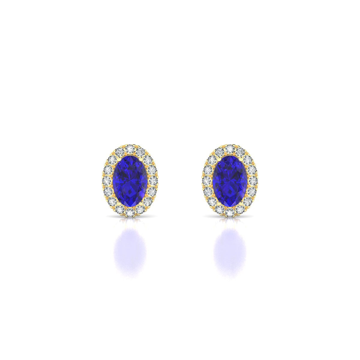 Solar | 18k Yellow Gold 6 x 4 mm Oval Tanzanite Earrings