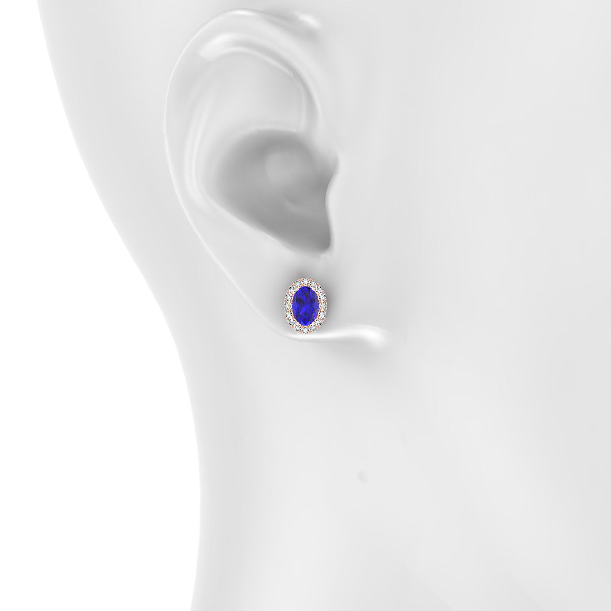 Solar | 18k Rose Gold 6 x 4 mm Oval Tanzanite Earrings