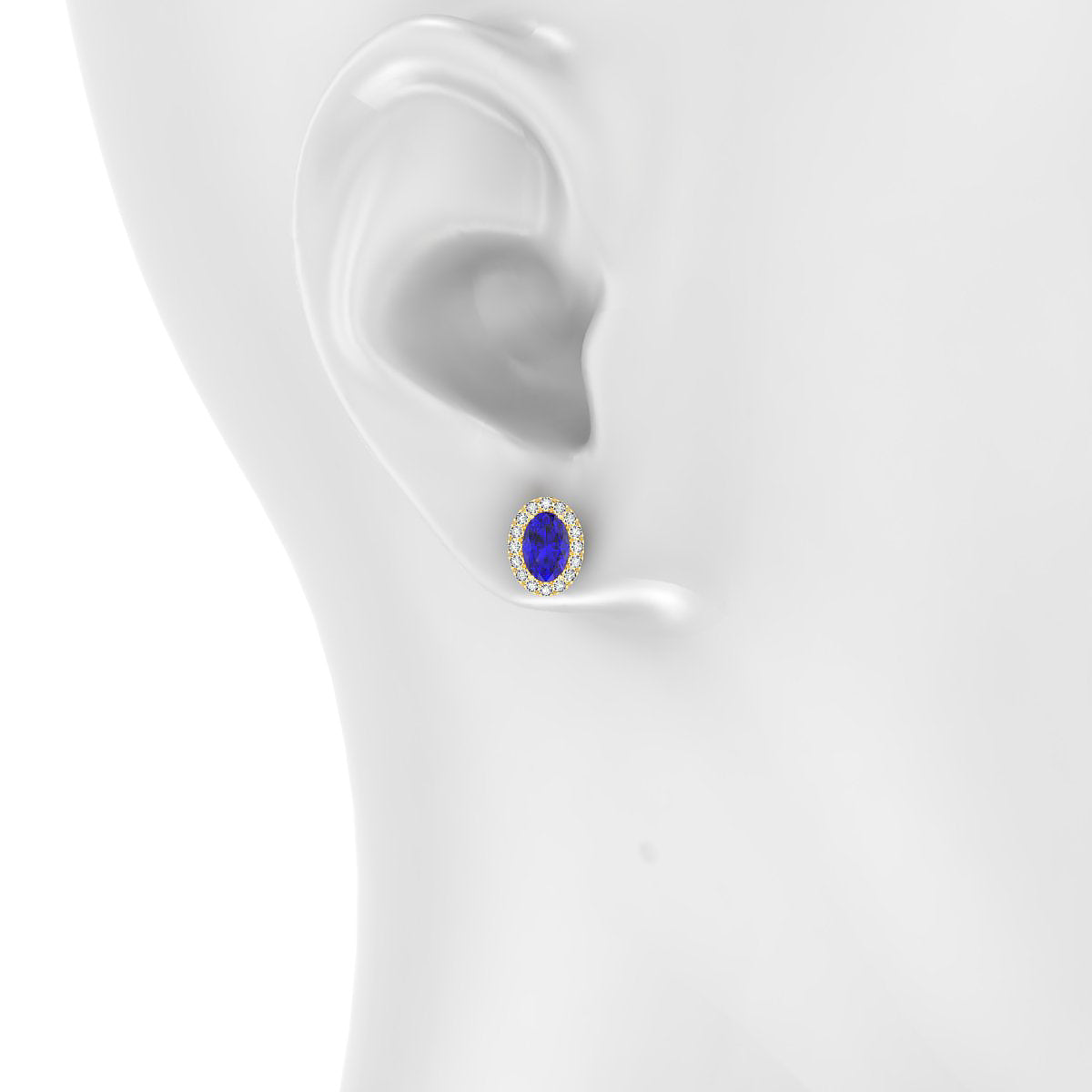 Solar | 18k Yellow Gold 6 x 4 mm Oval Tanzanite Earrings