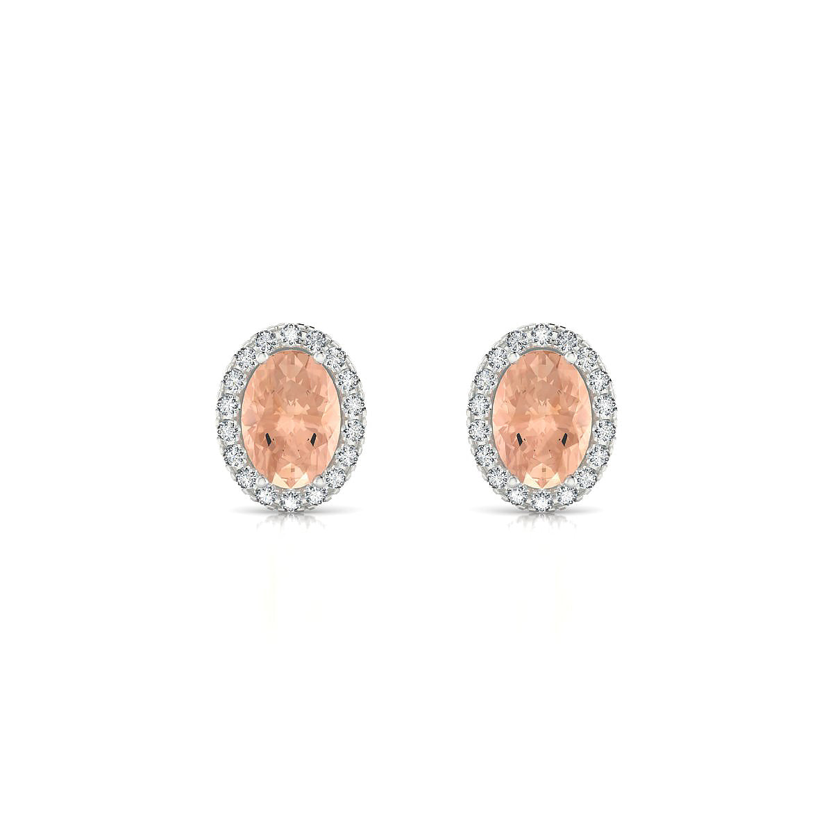 Solar | 18k White Gold 7 x 5 mm Oval Morganite Earrings