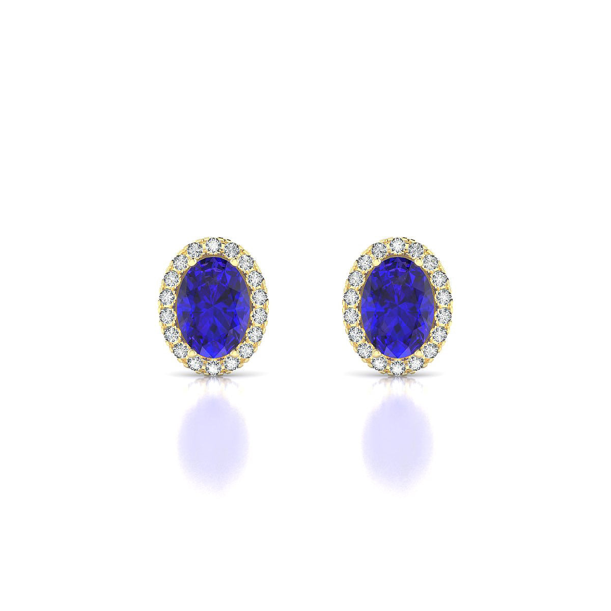 Solar | 18k Yellow Gold 7 x 5 mm Oval Tanzanite Earrings