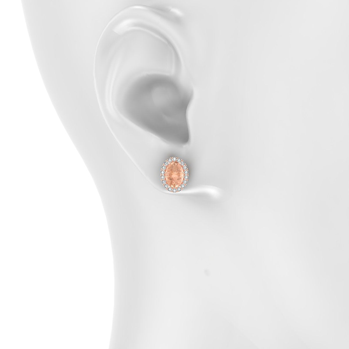 Solar | 18k Rose Gold 7 x 5 mm Oval Morganite Earrings