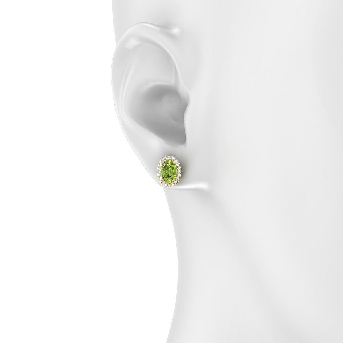 Solar | 18k Yellow Gold 7 x 5 mm Oval Peridot Earrings