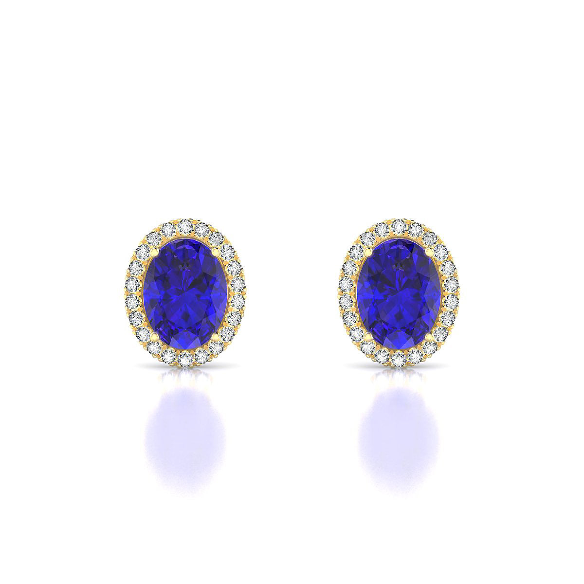 Solar | 18k Yellow Gold 8 x 6 mm Oval Tanzanite Earrings