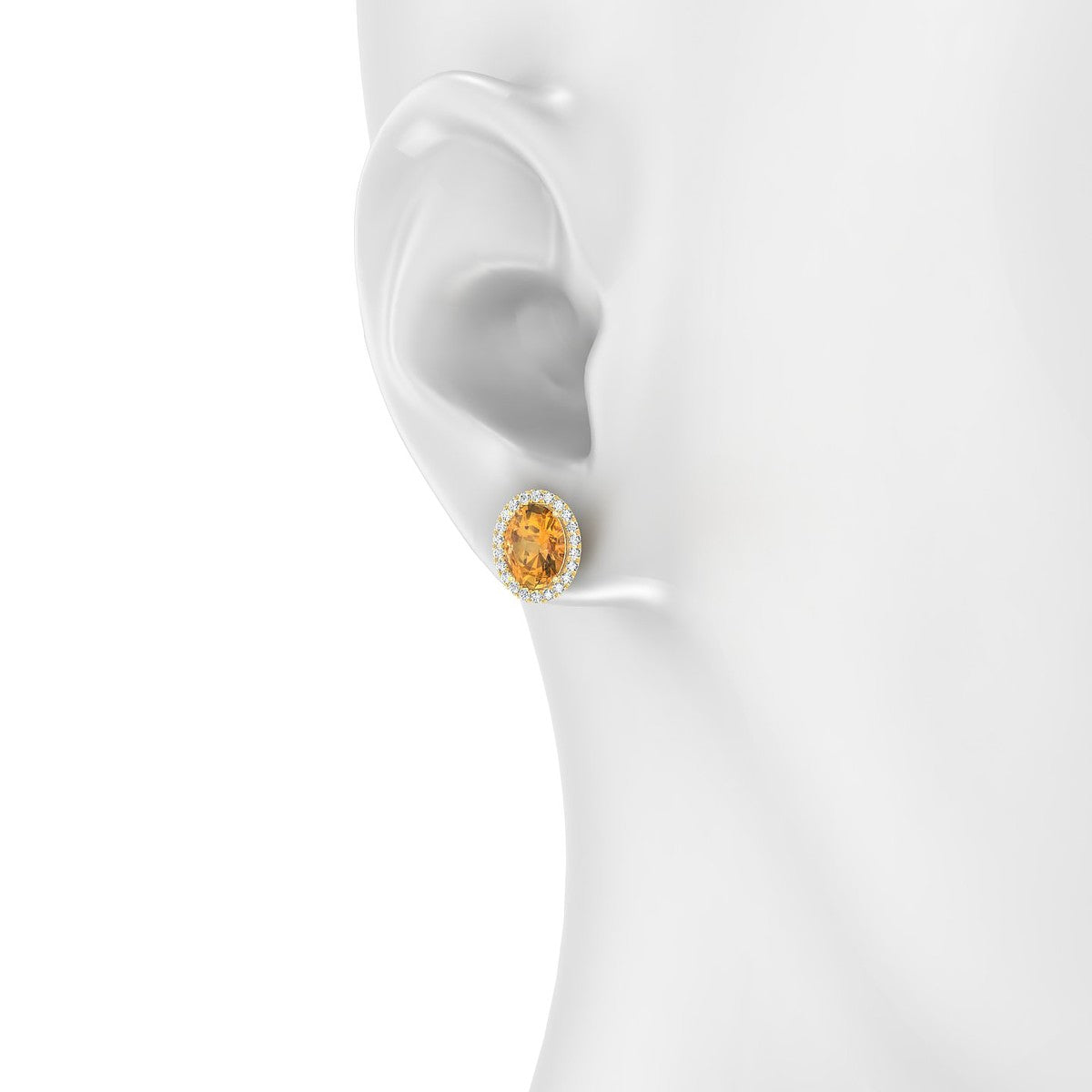 Solar | 18k Yellow Gold 8 x 6 mm Oval Citrine Earrings