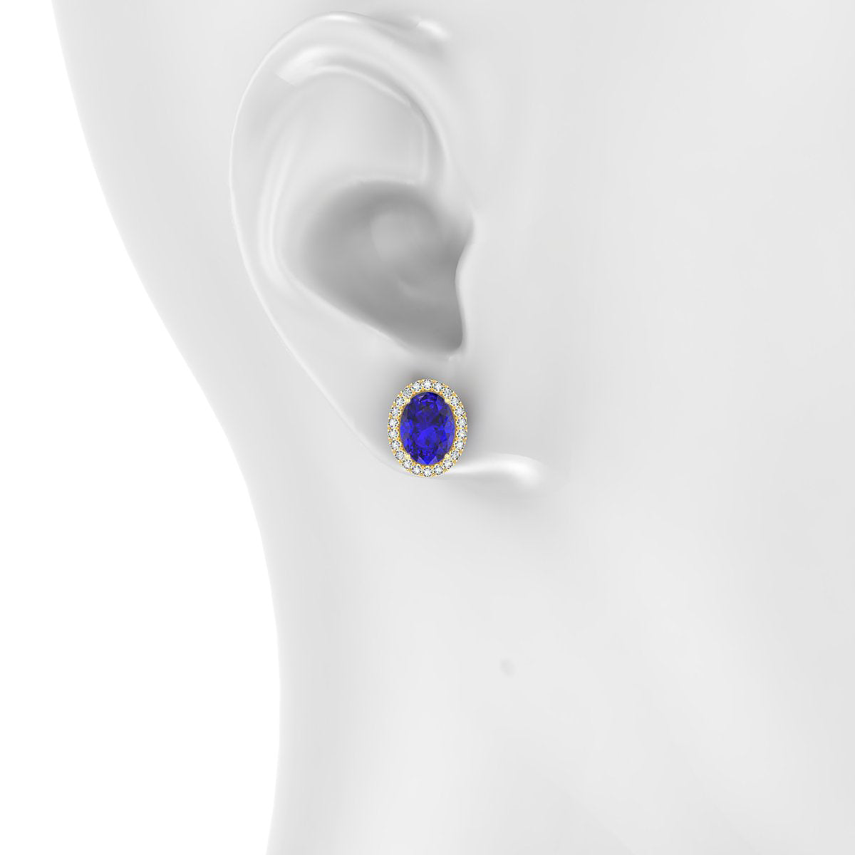 Solar | 18k Yellow Gold 8 x 6 mm Oval Tanzanite Earrings