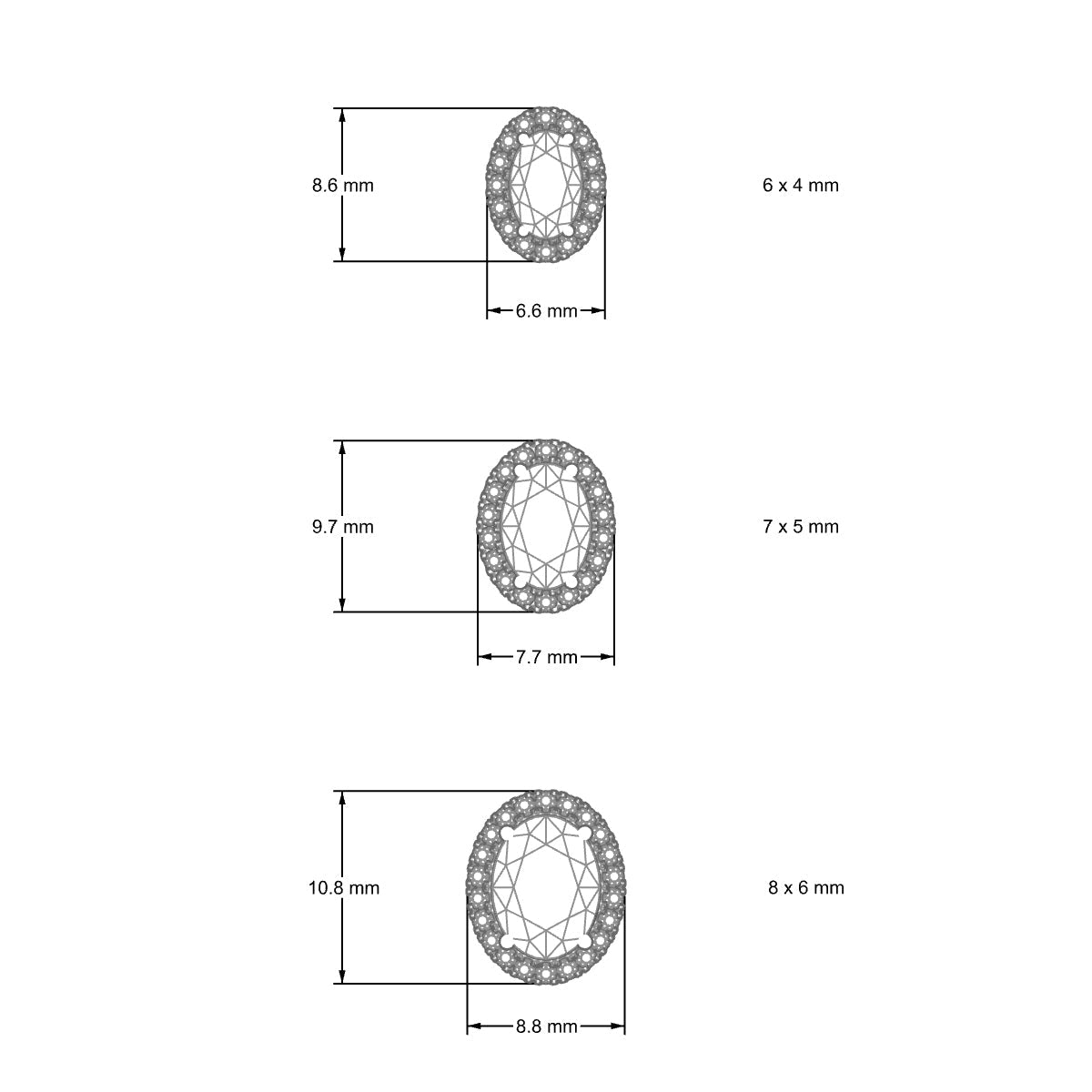 Solar | 18k White Gold 8 x 6 mm Oval Sapphire Earrings