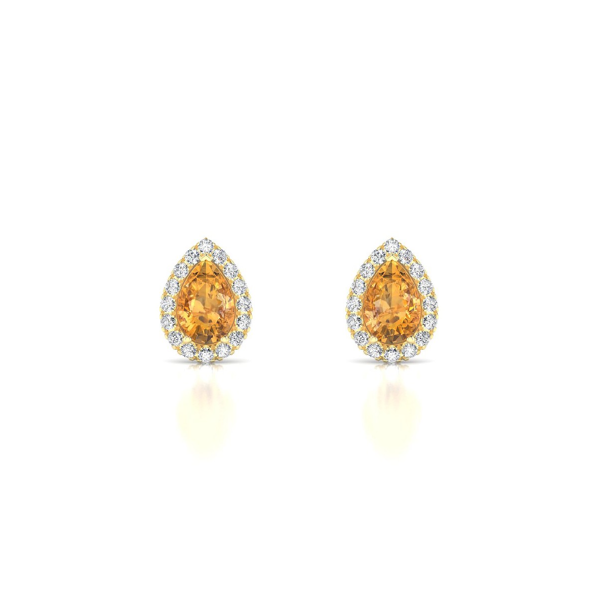 Solar | 18k Yellow Gold 6 x 4 mm Pear Citrine Earrings