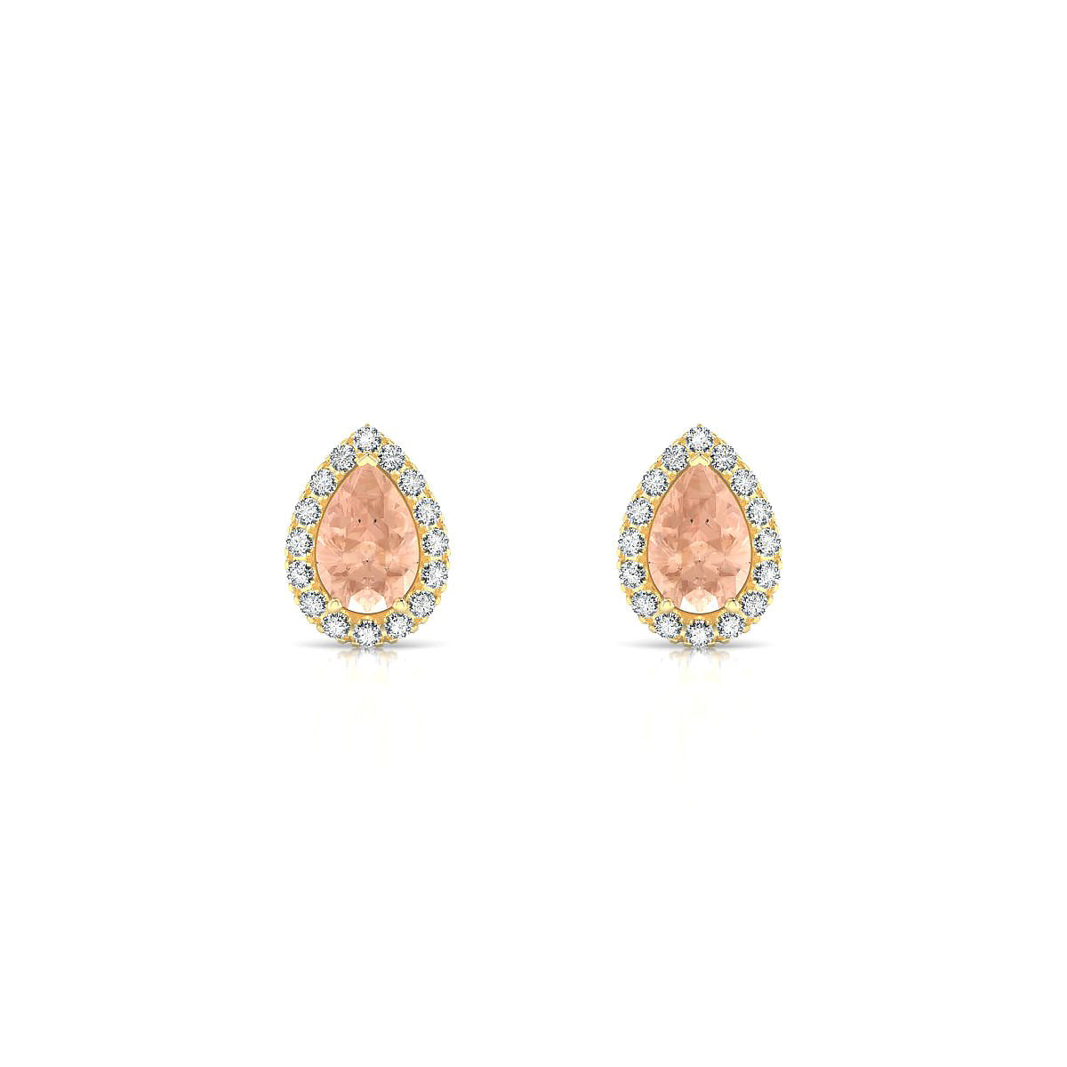 Solar | 18k Yellow Gold 6 x 4 mm Pear Morganite Earrings