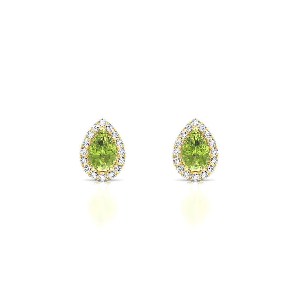 Solar | 18k Yellow Gold 6 x 4 mm Pear Peridot Earrings