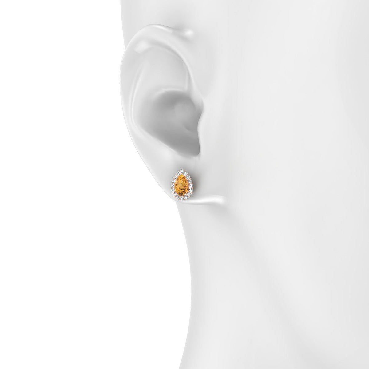Solar | 18k Rose Gold 6 x 4 mm Pear Citrine Earrings
