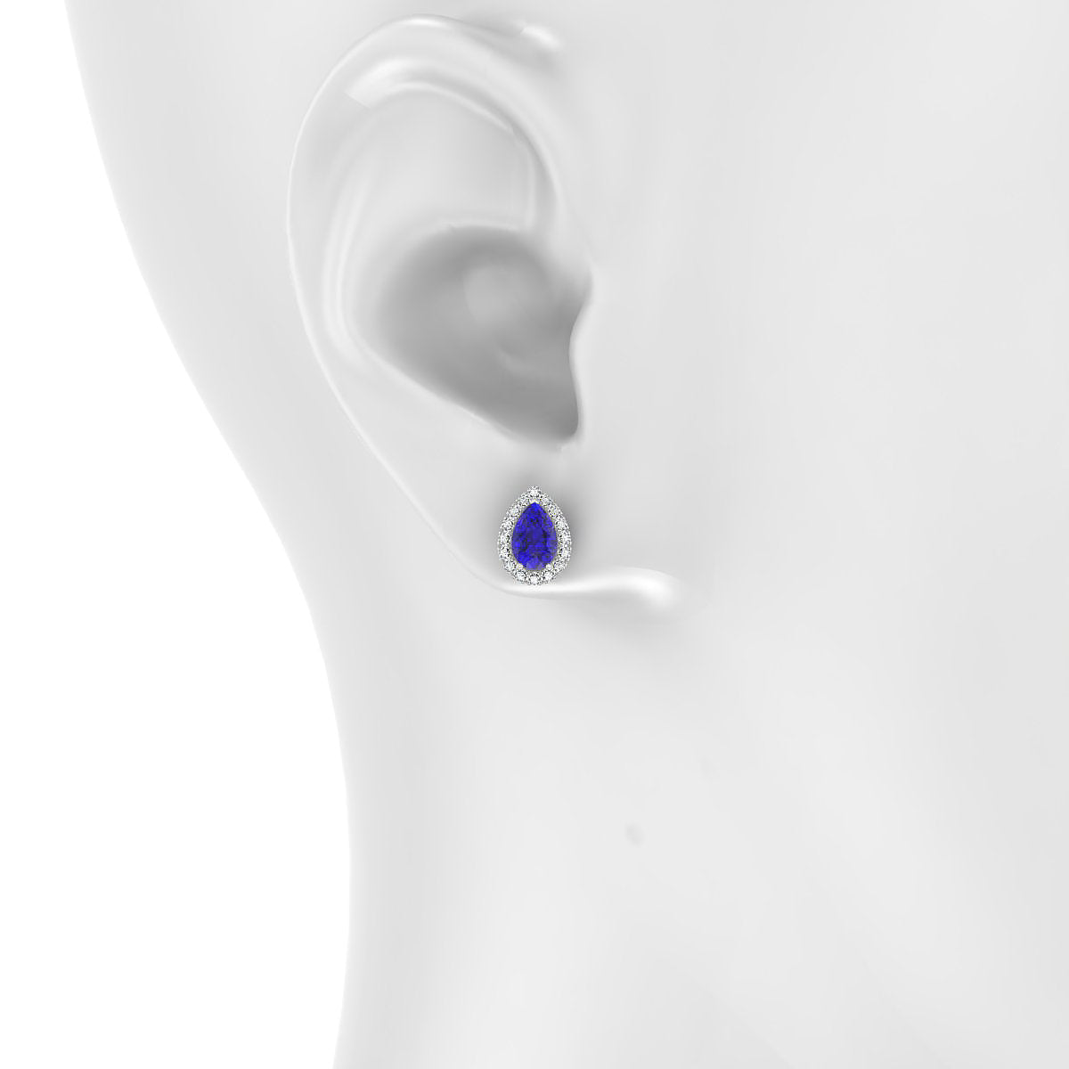 Solar | 18k White Gold 6 x 4 mm Pear Tanzanite Earrings
