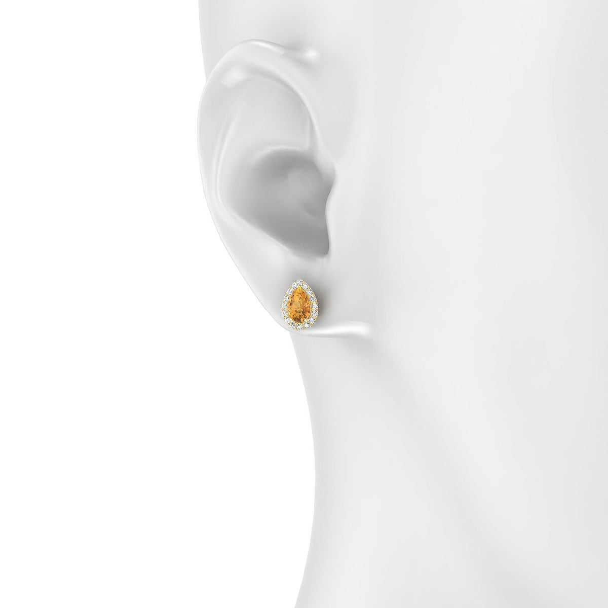 Solar | 18k Yellow Gold 6 x 4 mm Pear Citrine Earrings