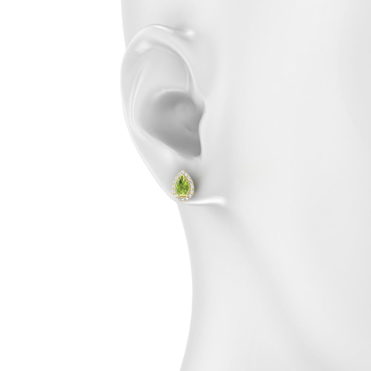 Solar | 18k Yellow Gold 6 x 4 mm Pear Peridot Earrings