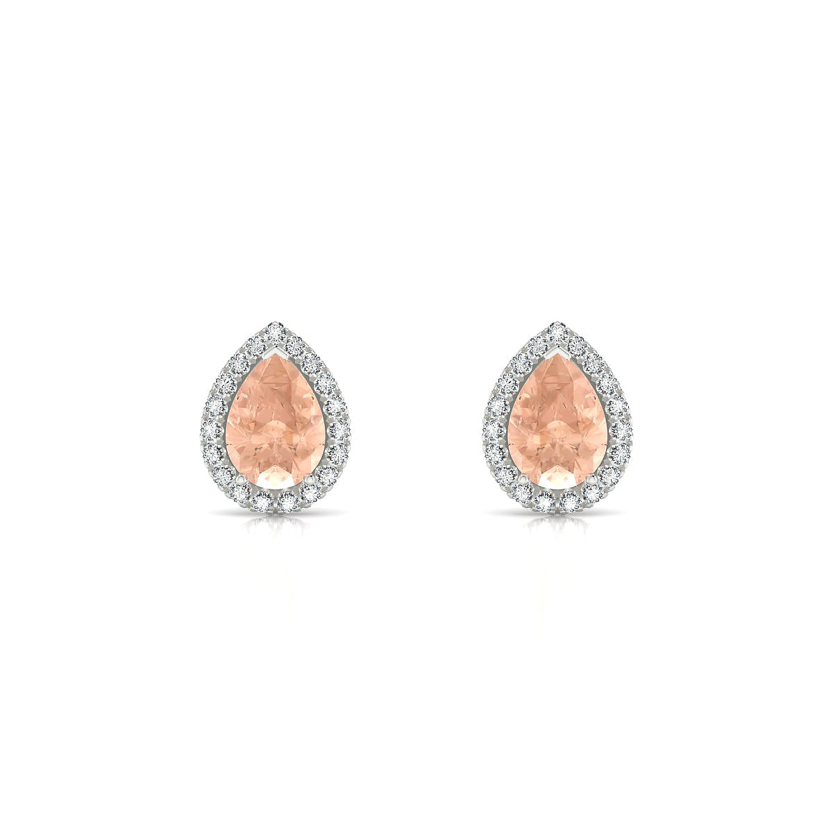 Solar | 18k White Gold 7 x 5 mm Pear Morganite Earrings