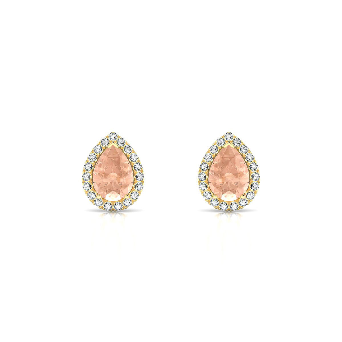Solar | 18k Yellow Gold 7 x 5 mm Pear Morganite Earrings