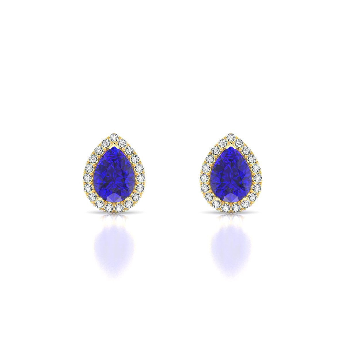 Solar | 18k Yellow Gold 7 x 5 mm Pear Tanzanite Earrings