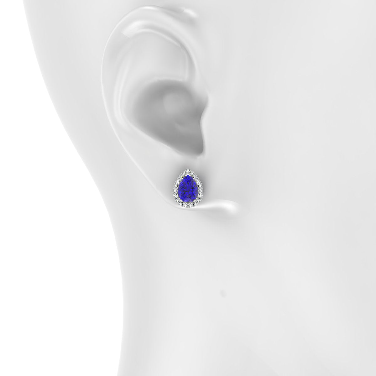 Solar | 18k White Gold 7 x 5 mm Pear Tanzanite Earrings