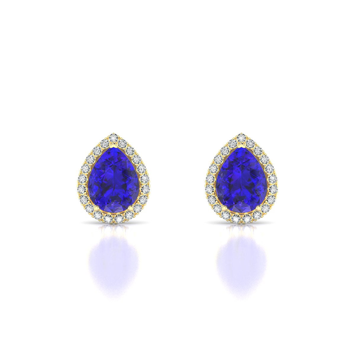Solar | 18k Yellow Gold 8 x 6 mm Pear Tanzanite Earrings