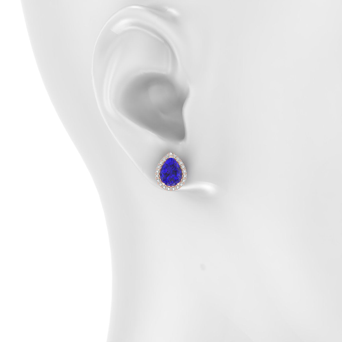 Solar | 18k Rose Gold 8 x 6 mm Pear Tanzanite Earrings