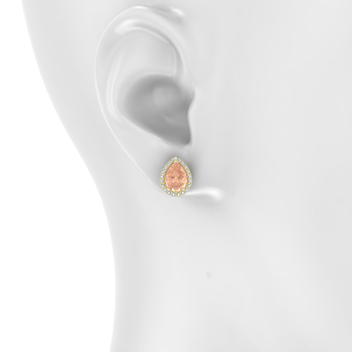 Solar | 18k Yellow Gold 8 x 6 mm Pear Morganite Earrings